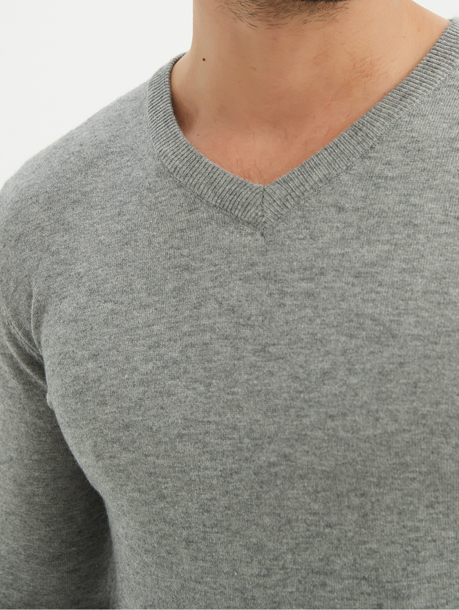 Pull Voltaire gris souris