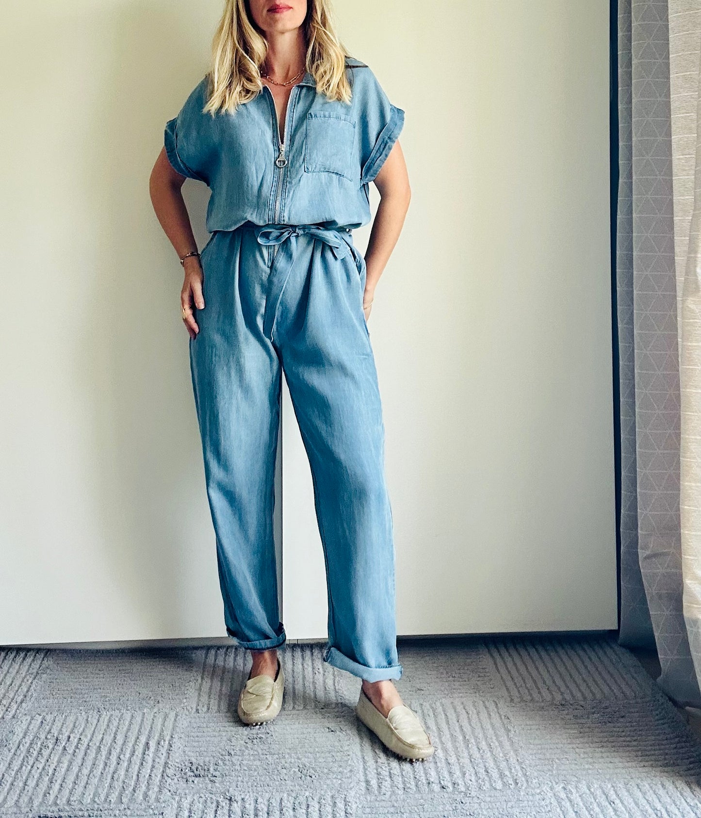 Combi Pantalon Jacinthe bleu stone