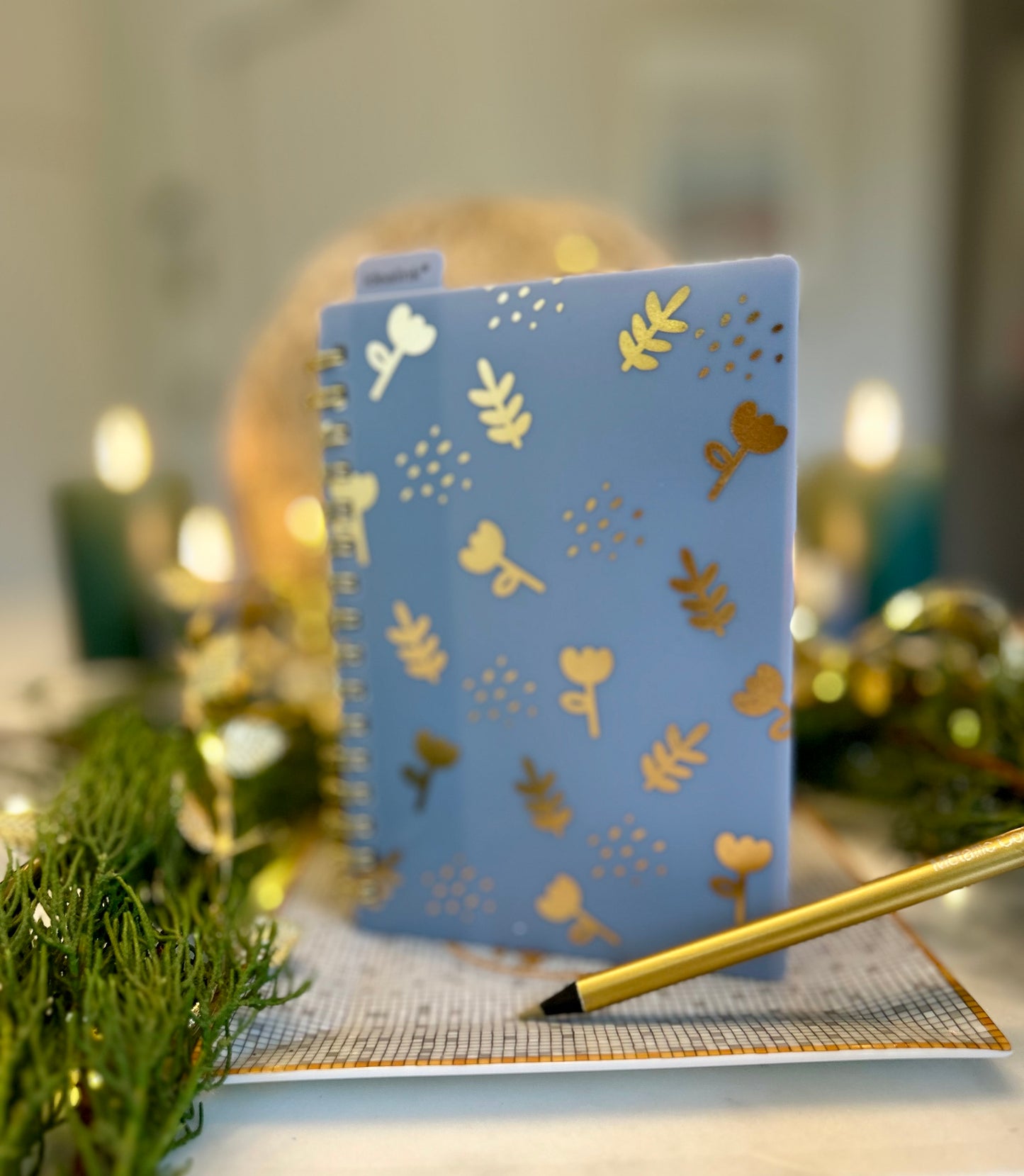 Carnet bleu et or format A5