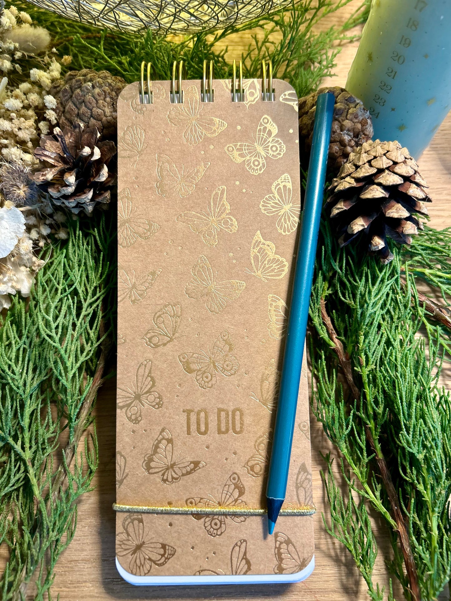 Carnet à spirales motif papillons
