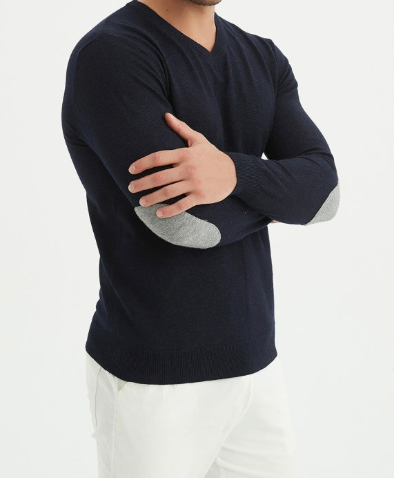 Pull Voltaire bleu marine