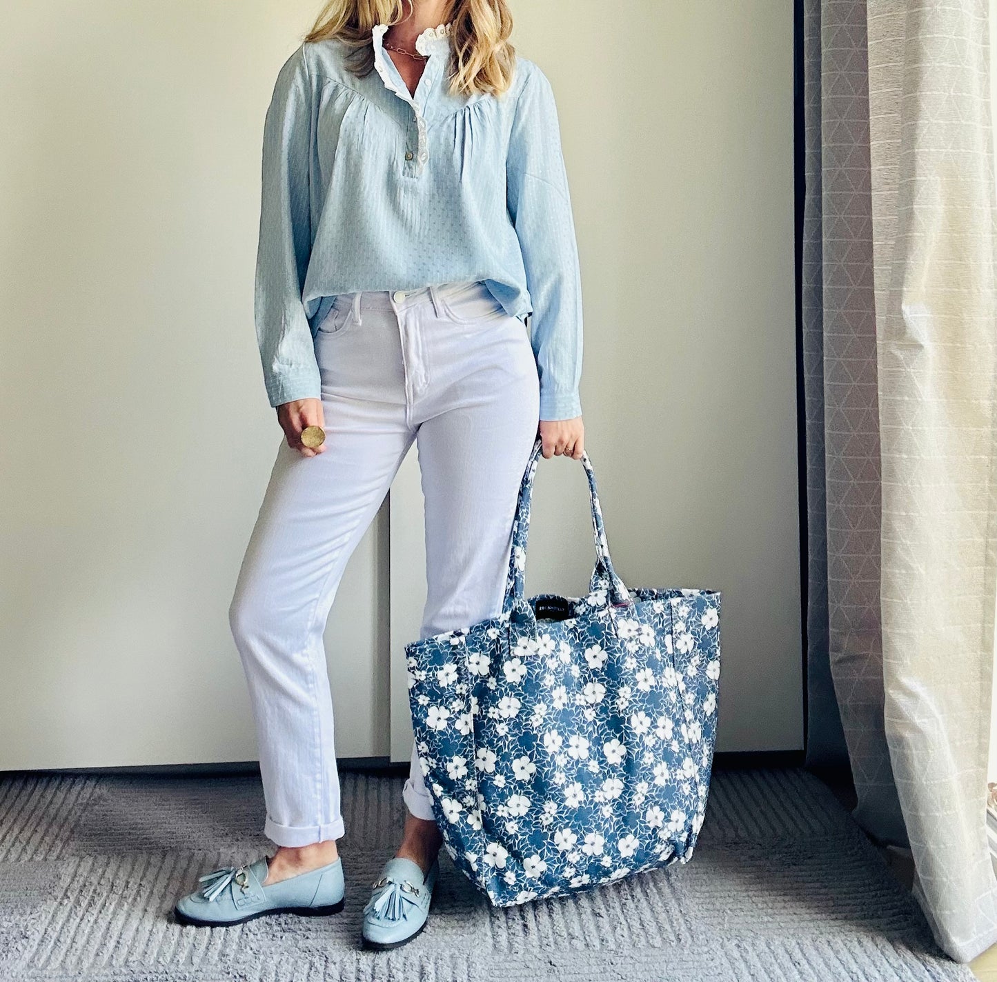 Cabas oversize bleu