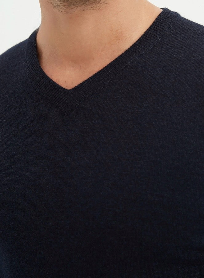 Pull Voltaire bleu marine
