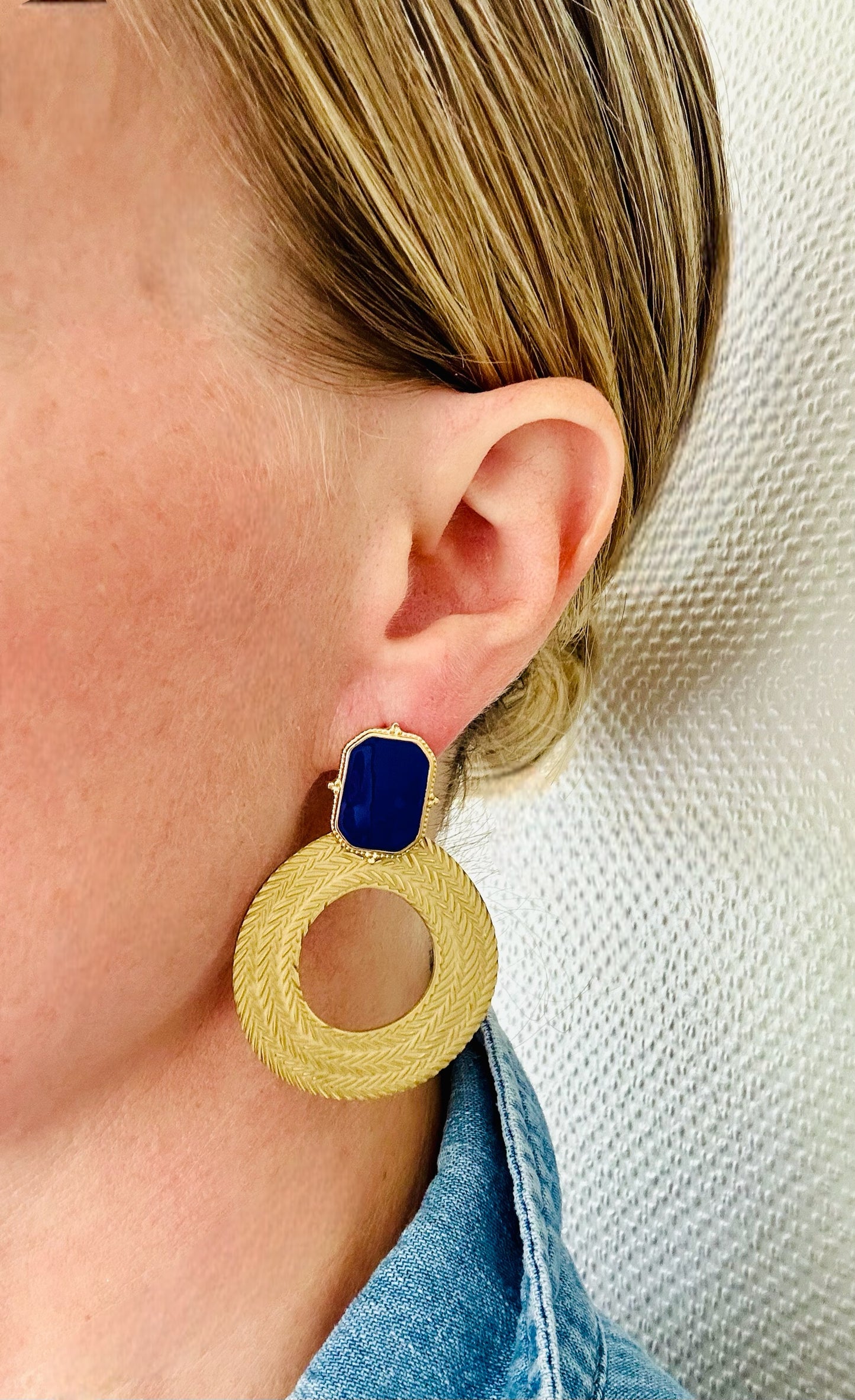 Boucles d'oreilles Lise bleue nuit