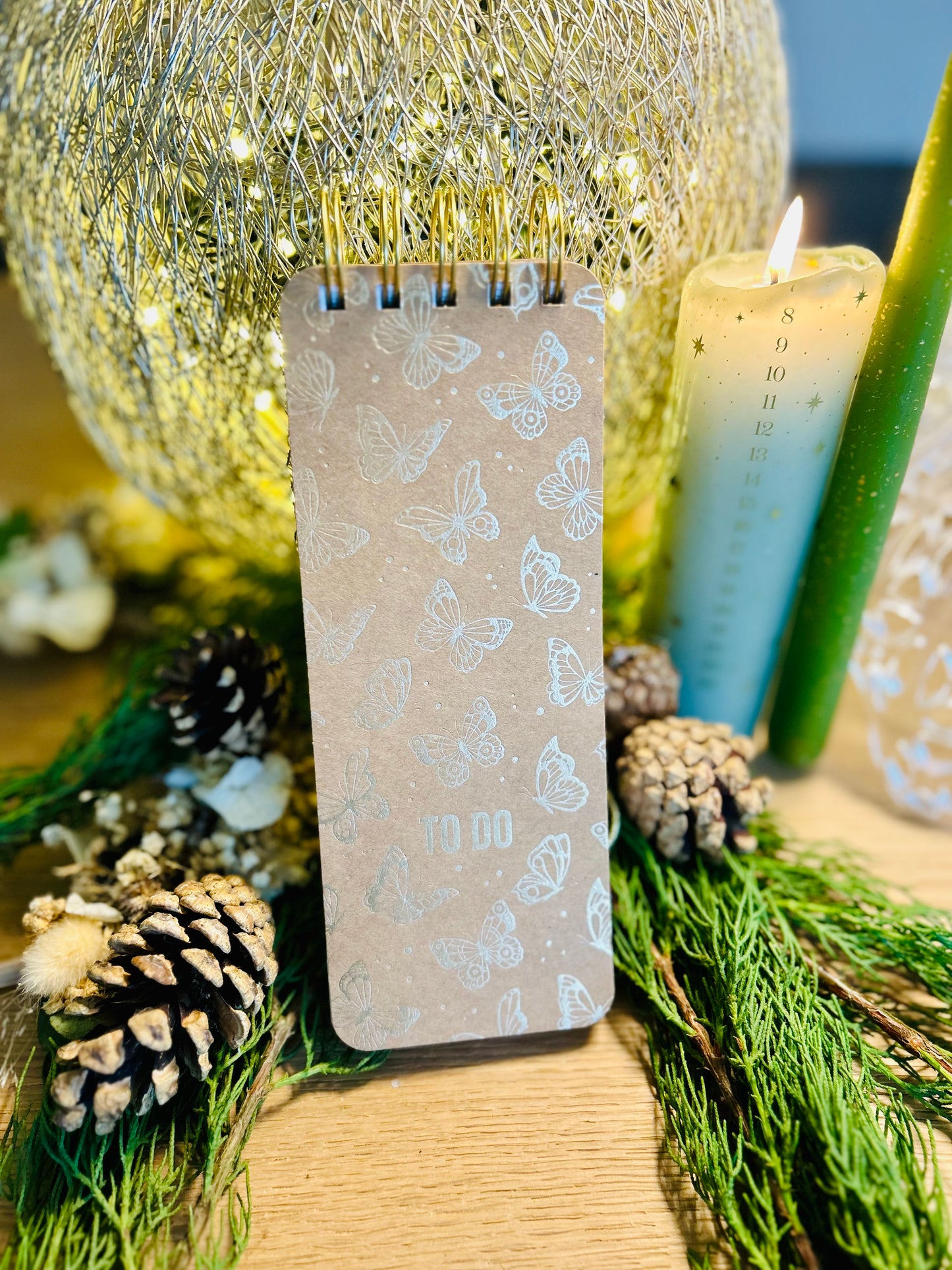 Carnet à spirales motif papillons