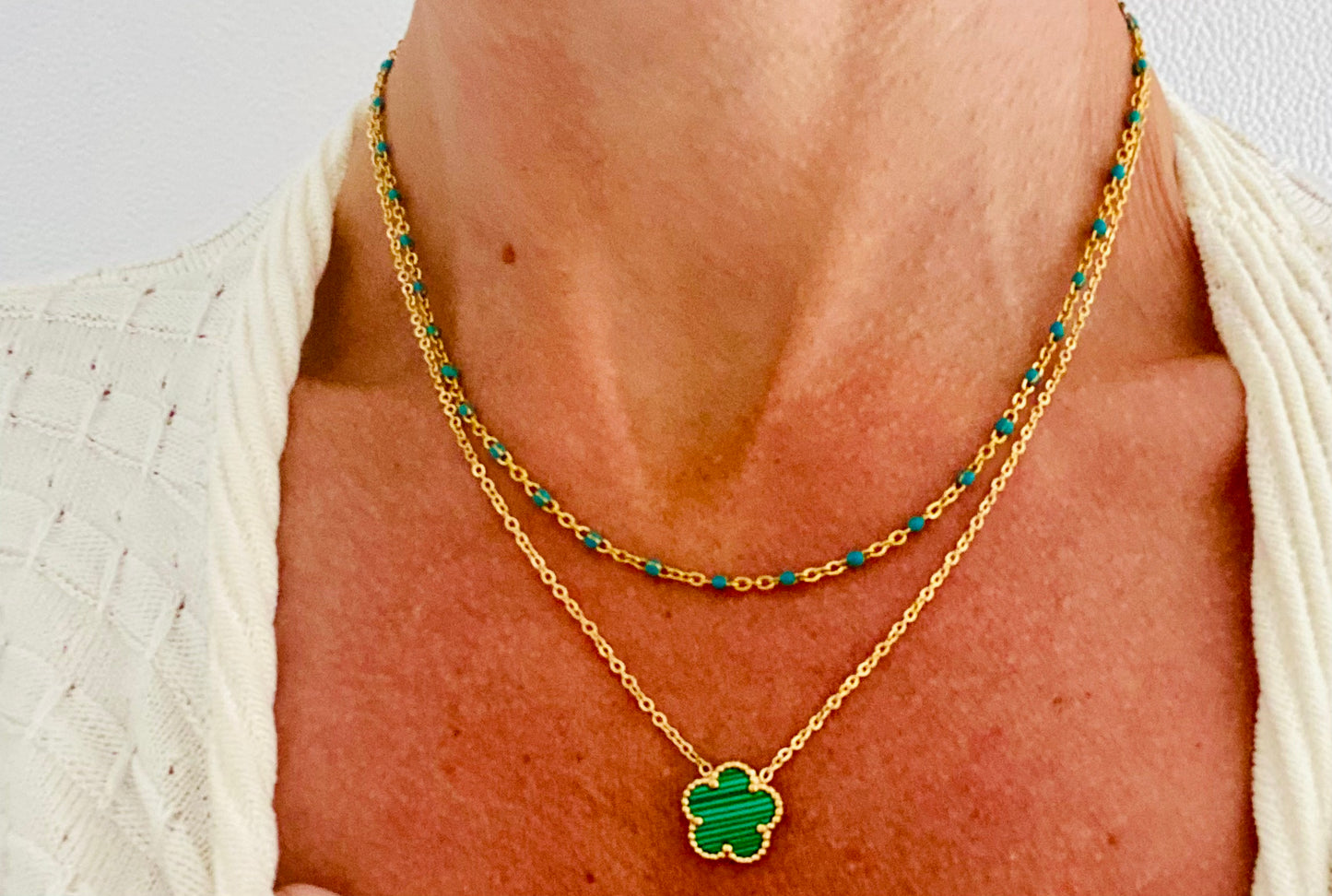 Collier Trèfle vert