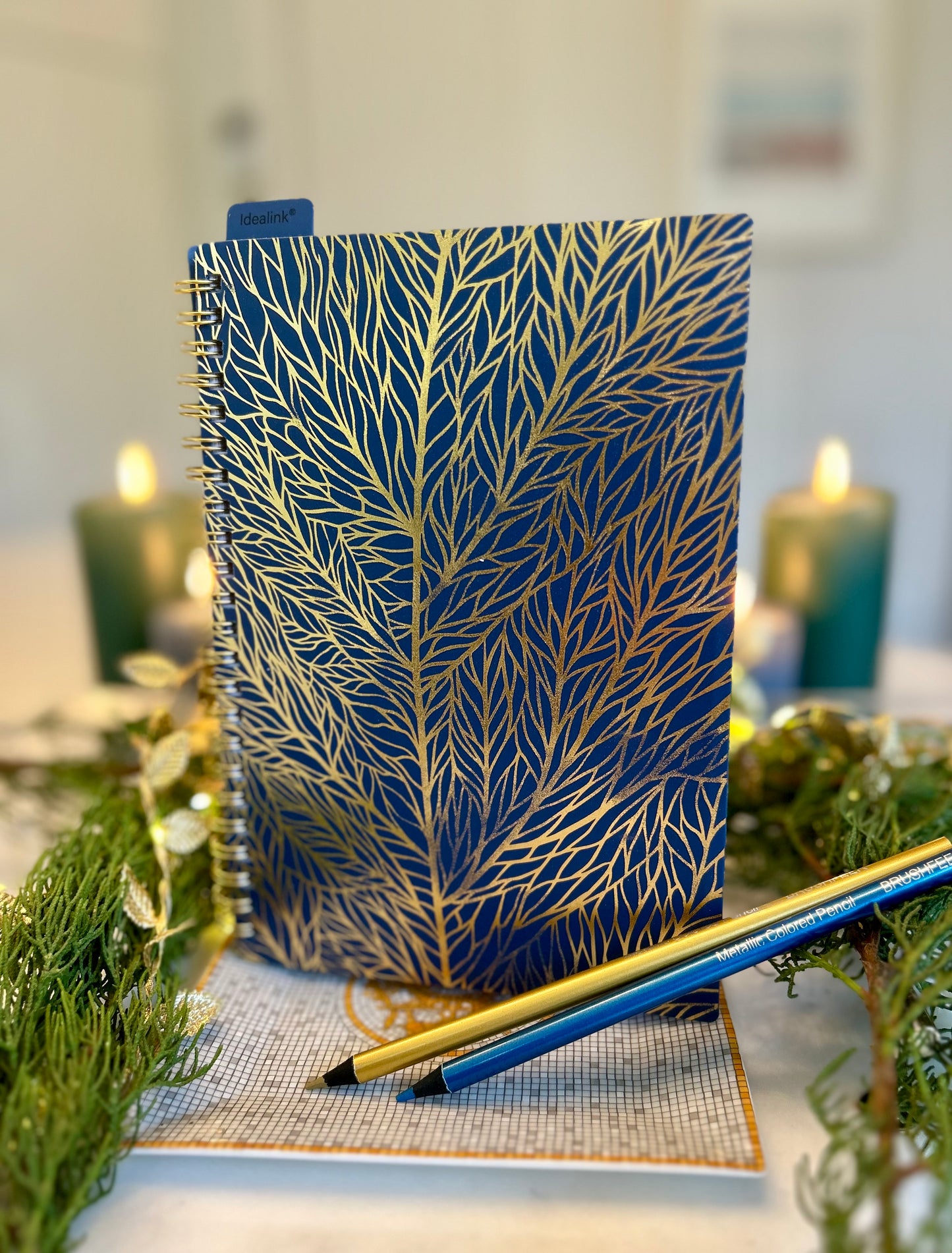 Carnet bleu nuit et or format A5