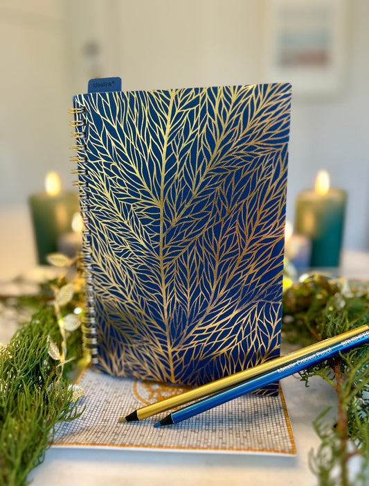 Carnet bleu nuit et or format A5