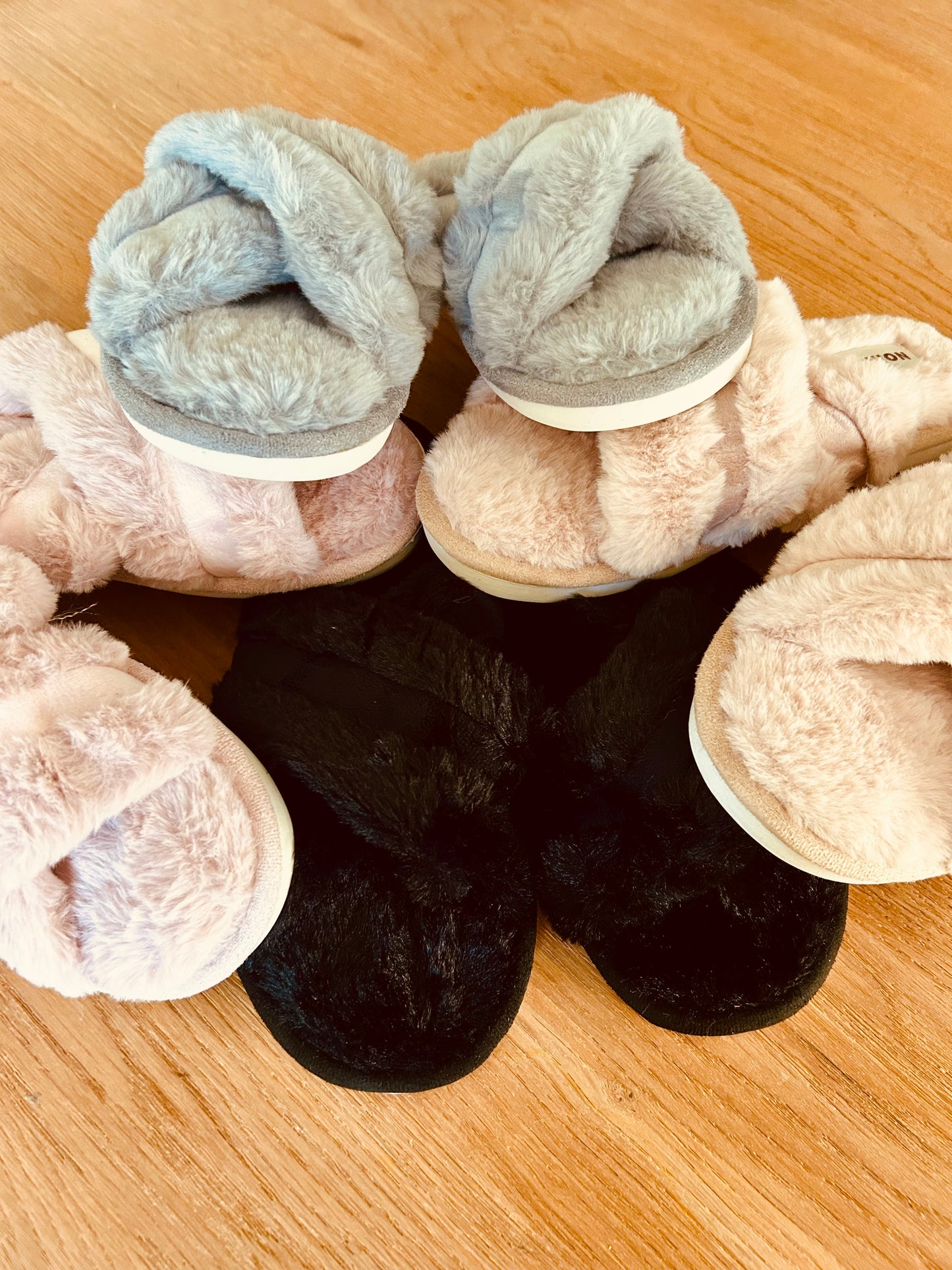 Chaussons doux roses