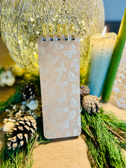 Carnet à spirales motif papillons