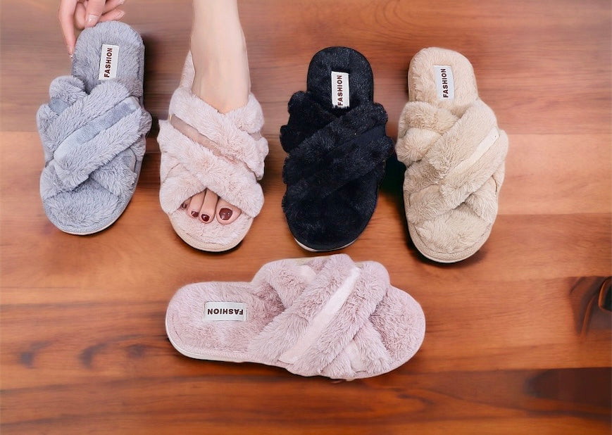 Chaussons doux roses