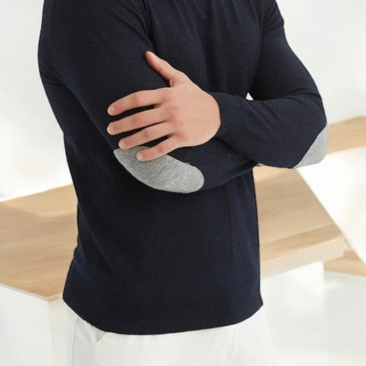 Pull Voltaire bleu marine